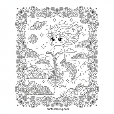 Unicycle coloring pages preview
