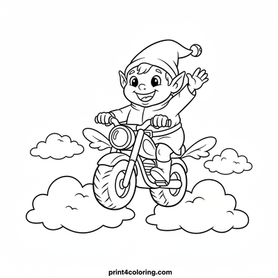Sky-Hopping Motorcycle Adventure - free printable coloring page