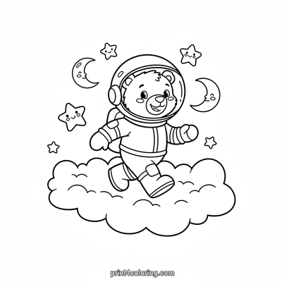 Astronaut Bear's Bouncy Cloud Quest