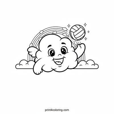 Cloud Kingdom Volleyball Bash - free printable coloring page