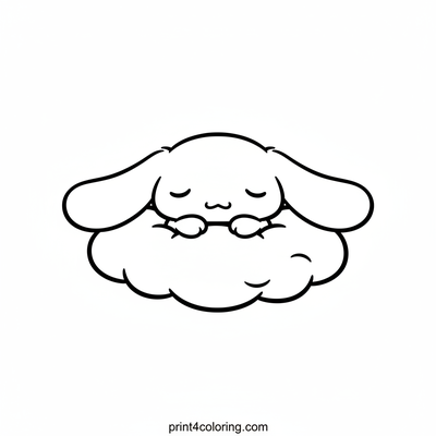 Cinnamoroll's Dreamy Cloud Nap - free printable coloring page