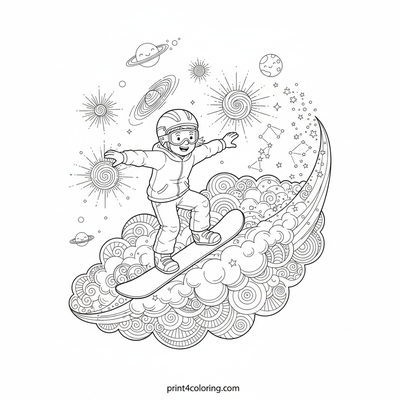 Cosmic Cloud Surfer's Stardust Ride