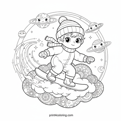 Cosmic Cloud Surfer's Rainbow Ride