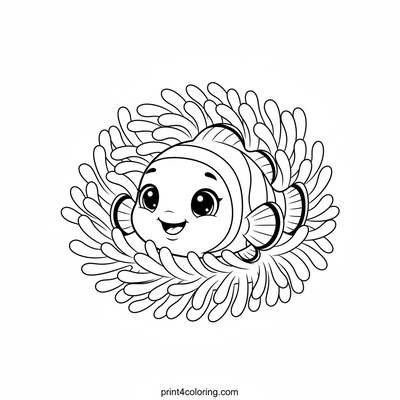 Cozy Clownfish Hideaway - free printable coloring page