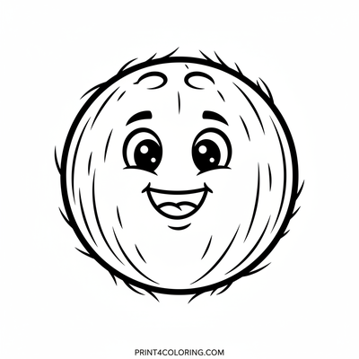 Tropical Coconut Bowling Fun! - free printable coloring page