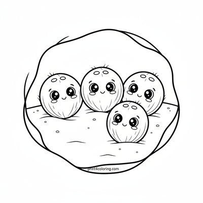 Cozy Coconut Beach Bowling Fun! - free printable coloring page