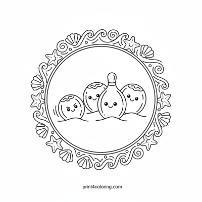 Coconut Beach Bowling Bash! - free printable coloring page