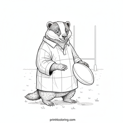 Badger's Big Rugby Blunder - free printable coloring page