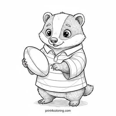 Badger's Big Rugby Oopsie - free printable coloring page