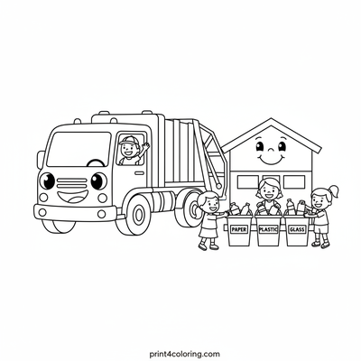 Recycling Heroes: Community Clean-Up Crew - free printable coloring page