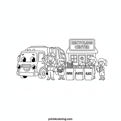 Garbage Truck coloring pages preview