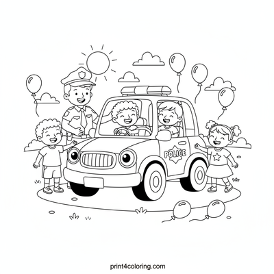 My First Police Car Adventure - free printable coloring page