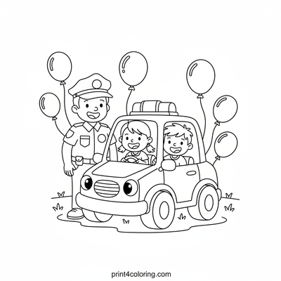 Police Car coloring pages preview