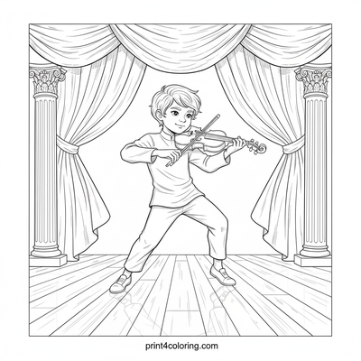Grand Concert Hall Soloist - free printable coloring page