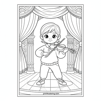 Little Virtuoso's Grand Concert - free printable coloring page