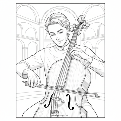 Melody Maker: Cello Virtuoso - free printable coloring page