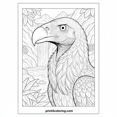 Majestic Condor's Secret Oasis - free printable coloring page