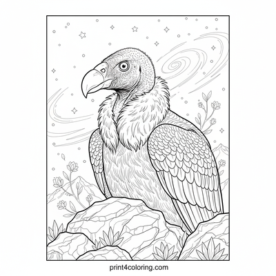 Celestial Condor's Starlight Perch - free printable coloring page