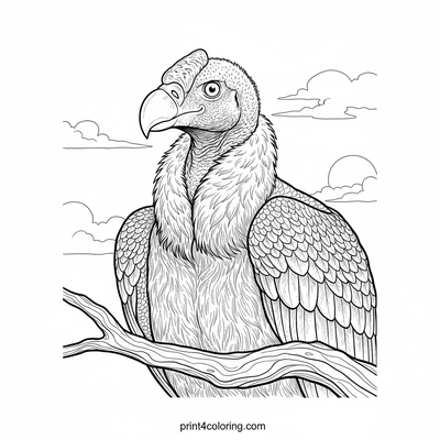 Majestic Condor's Sunset Vista - free printable coloring page