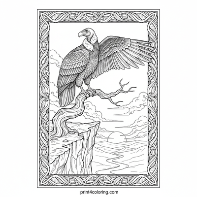 Majestic Condor's Golden Hour - free printable coloring page