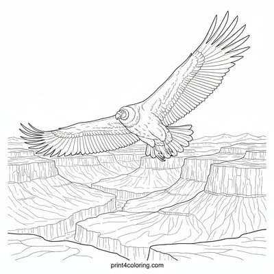 Canyon Condor's Grand Flight - free printable coloring page