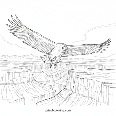 Majestic Condor's Canyon Soar - free printable coloring page