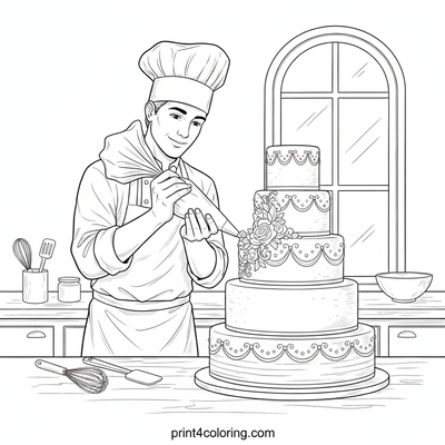 The Grand Cake Decorator's Touch - free printable coloring page