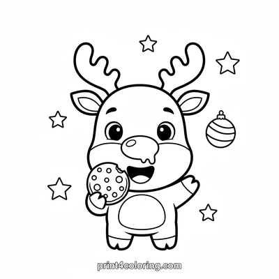 Reindeer coloring pages preview