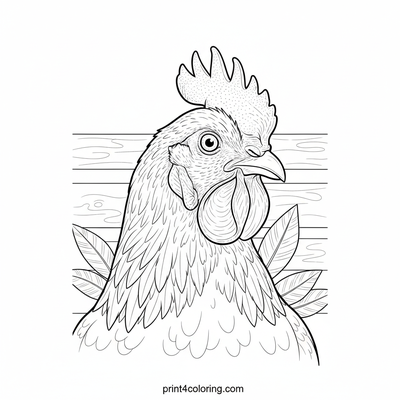 Bustling Coop Life: A Detailed Farmyard Portrait - free printable coloring page