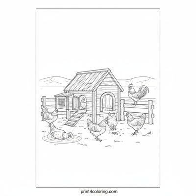 Cozy Coop Morning: A Barnyard Bustle - free printable coloring page