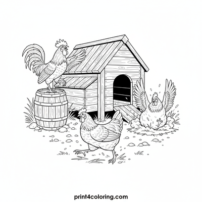 Rustic Rooster's Ranch: Coop Life in Action