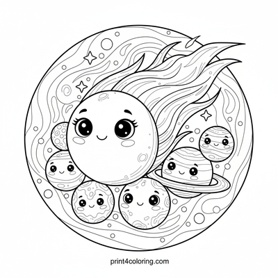 Cosmic Comet Journey: A Celestial Adventure - free printable coloring page