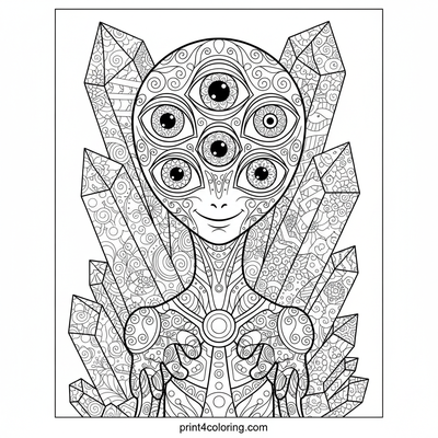 Lunar Crystal Cave Expedition - free printable coloring page