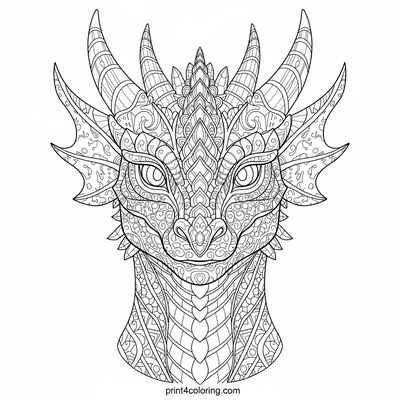 Star-Soaring Nebula Dragon Portrait - free printable coloring page