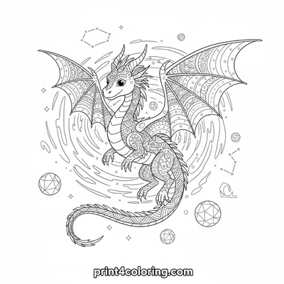 Celestial Dragon's Cosmic Flight