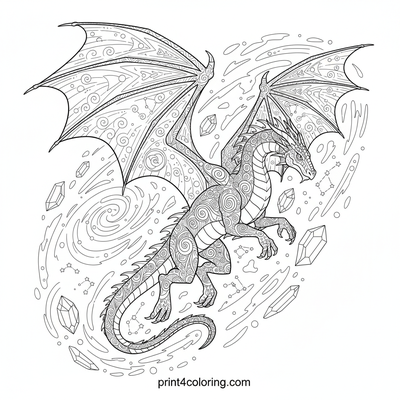 Majestic Cosmic Dragon's Nebula Flight