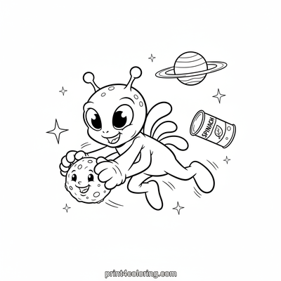 Cosmic Spinach Strength - free printable coloring page