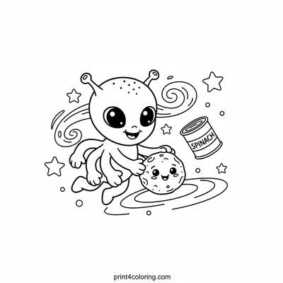 Cosmic Spinach Strength! - free printable coloring page