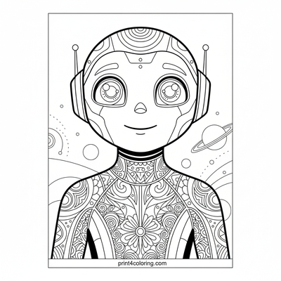 Cosmic Surfer's Stardust Aerial - free printable coloring page