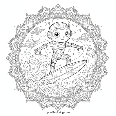 Galactic Surf Master: Stardust Aerial - free printable coloring page