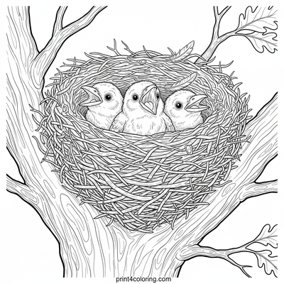 Cozy Crow's Nest Babies - free printable coloring page