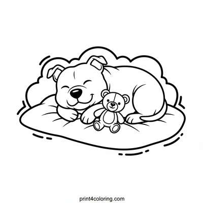 Sweet Dreams Pitbull Pal - free printable coloring page