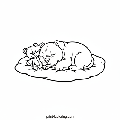 Cozy Cuddle Time with My Pitbull Pal - free printable coloring page