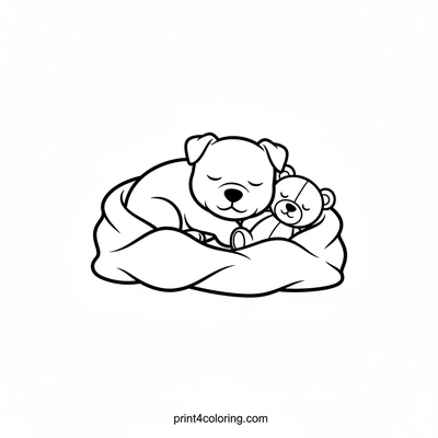 Sweet Dreams Pitbull - free printable coloring page