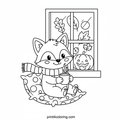 Cozy Autumn Fox's Cider Sip