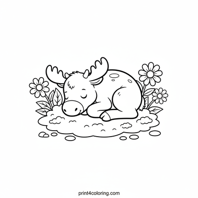 Cozy Moose Calf's Dream Nap