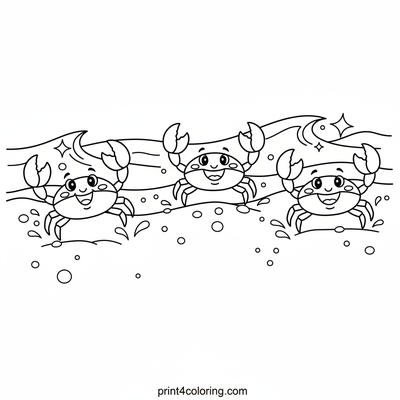 Happy Crabs' Ocean Dash! - free printable coloring page