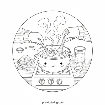 Cozy Cocoa Crafting - free printable coloring page
