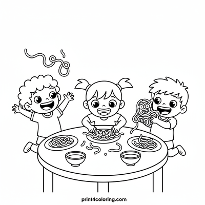 Silly Noodle Art Party! - free printable coloring page