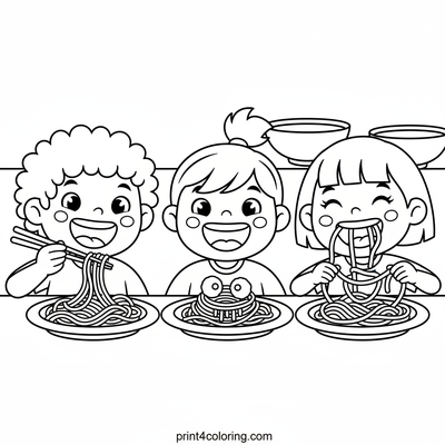 Noodle Art Party Fun! - free printable coloring page